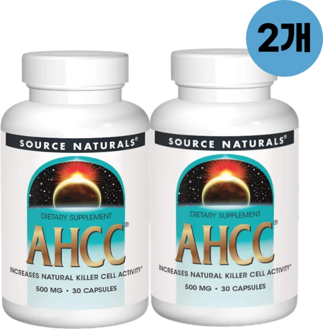 Source Naturals 소스내추럴스 표고버섯균사체 AHCC 500mg 30캡슐 2개, 30정 - 쿠팡