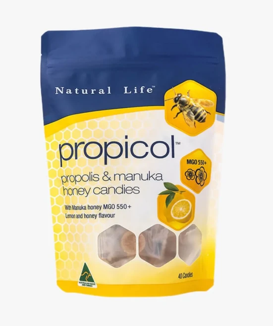 호주 직구 Natural Life Propolis & Manuka Honey Candies, 1개, 40정 - 쿠팡