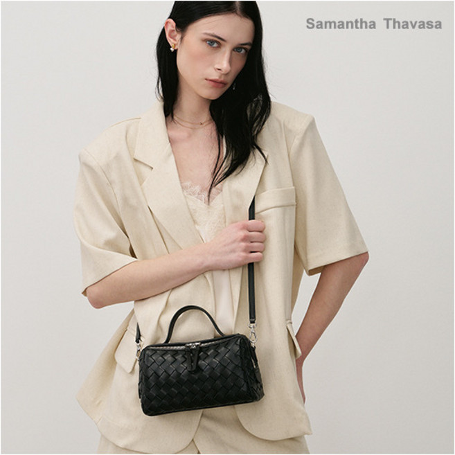 [사만사타바사] 베로나 양가죽 탑핸들 크로스백