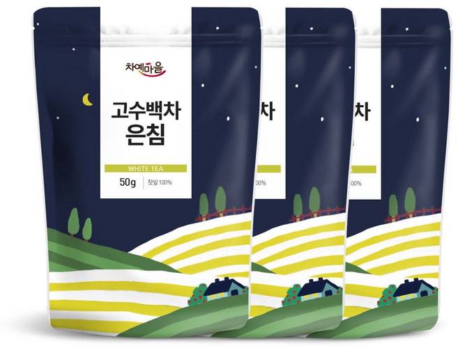 차예마을 고수백차 은침, 3개, 1개입, 50g