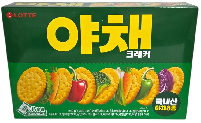 롯데웰푸드 야채 크래커 249g, 65개