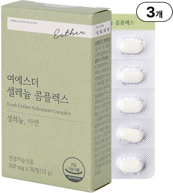 본사직영 여에스더 셀레늄 콤플렉스 l 항산화 셀레늄 x 정상적인 면역기능 아연 l 국민영양 프로젝트, 3개, 30정