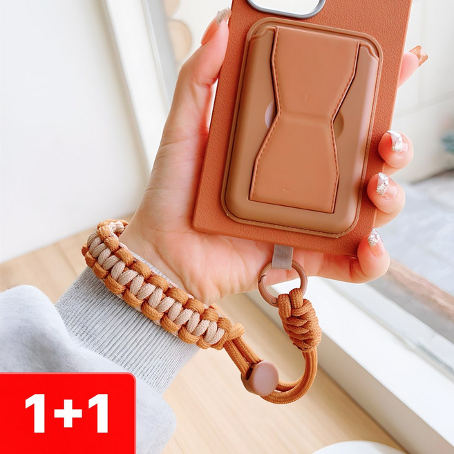 샌디르 유럽 핸드폰 도난방지 스트랩 해외여행 필수품, 2개, 리얼 브라운