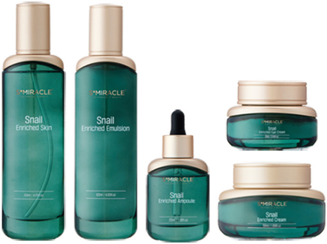 에스미라클 스네일 인리치드 스킨케어 5종 세트 군대 PX화장품 달팽이 화장품, 1세트
