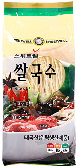 스위트웰 쌀국수 1-2mm 250g 라이스누들, 1개