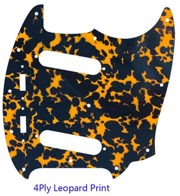 Fei Man - Pickguard 기타 부품 12 나사 펜더 아메리칸 머스탱스크래치 플레이트, [23] 4Ply Leopard Print, 1개