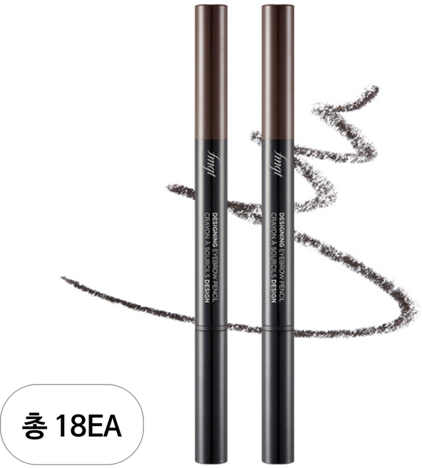 더페이스샵 디자이닝 아이브로우 오토펜슬 0.3g, 04 블랙 브라운, 18개