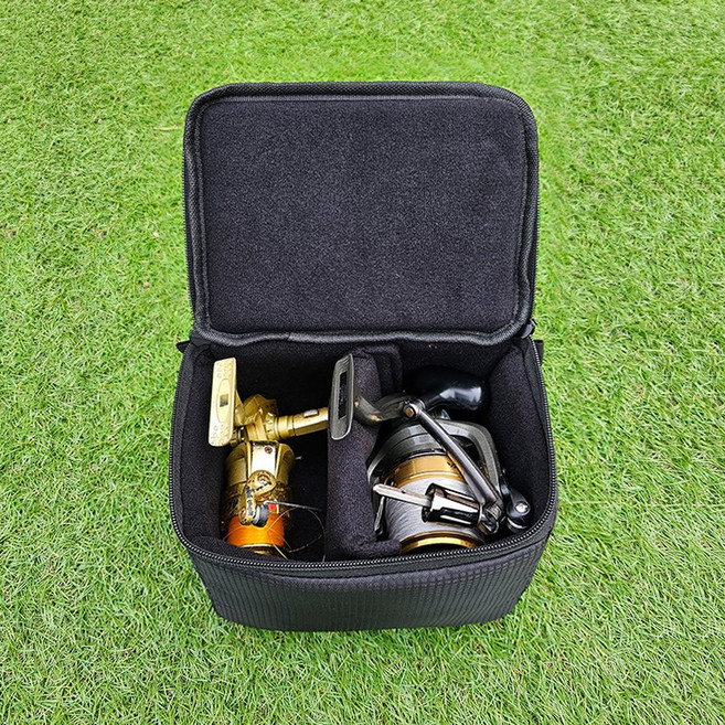 캠프맨 릴가방 릴케이스 낚시 루어릴배낭, 블랙, 1개