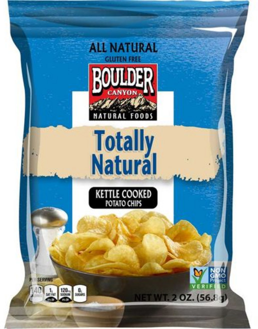 볼더 캐년 토탈리 내추럴 케틀 조리 감자 칩 - 56.7g Boulder Canyon Totally Natural Kettle Cooked Potato Chips - 2 oz., 1개