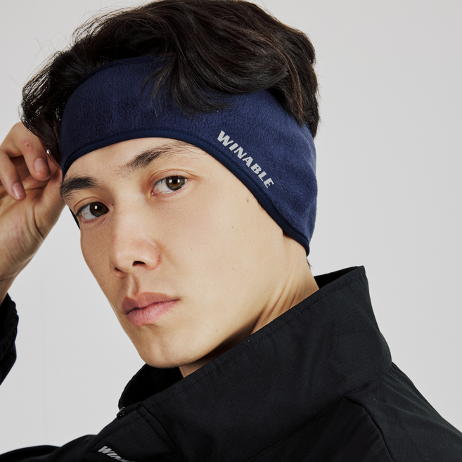 윈어블 밴딩형 귀마개 스포츠 축구 스키 낚시 러닝 라이딩, 네이비, 1개