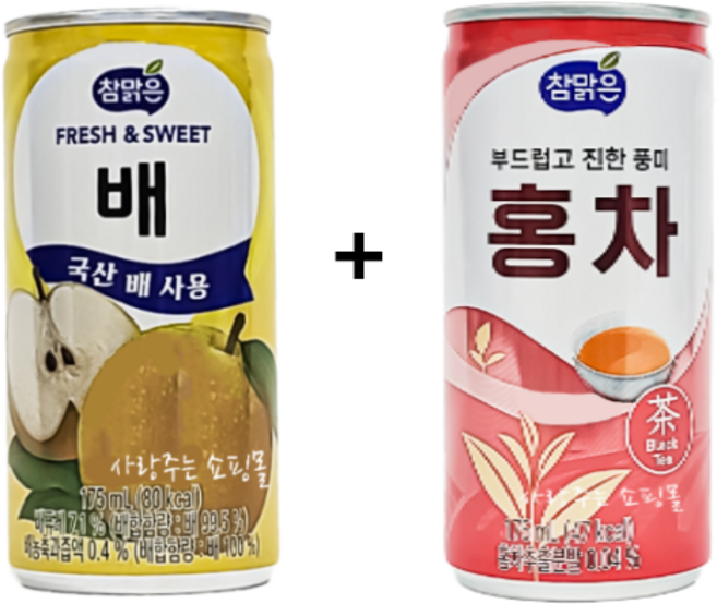 대일 참맑은 배 175ml 30개 + 홍차 175ml 30개, 60개