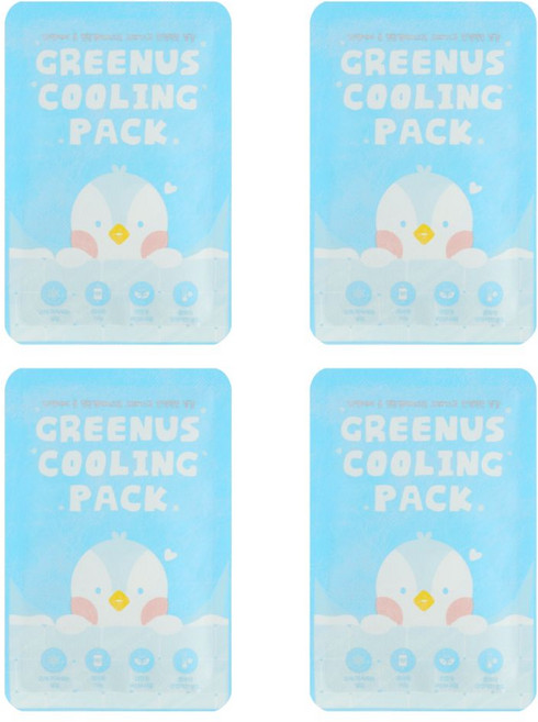 그린어스 쿨링 냉찜질팩 소형 사이즈 10X15 병원용 아이스팩 쿨팩 얼음마시지 국내생산, 4개