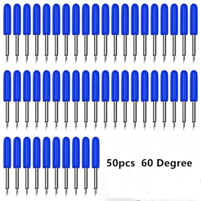 Cricut Explore Air 2 3 Maker 45/60 도 미세 점 표준 날 50PCs 교체, 03 Blue