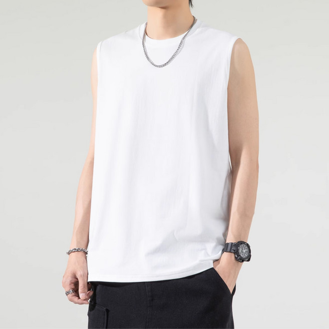 투데이리빙 루즈핏 민소매 티셔츠 빅사이즈 냉감 민소매티 여름 쿨링 나시 나시티 쿨나시 면나시티 쿨민소매 쿨티셔츠 운동복 런닝