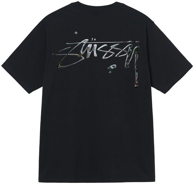 STUSSY 스투시 반팔 머큐리 티셔츠 화이트 1904983, 블랙(Black)