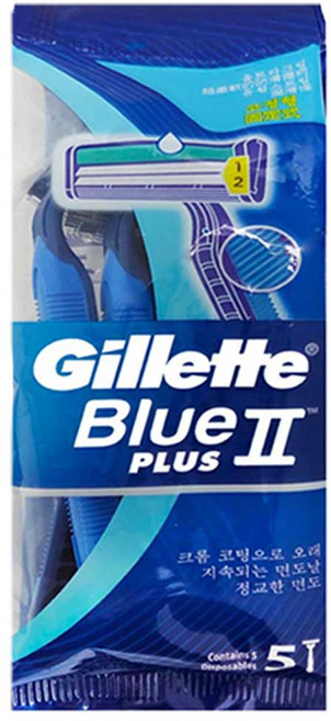 질레트 블루2 플러스 일회용 면도기(5입)x1개 / 여행용 면도기, 5개입, 1개