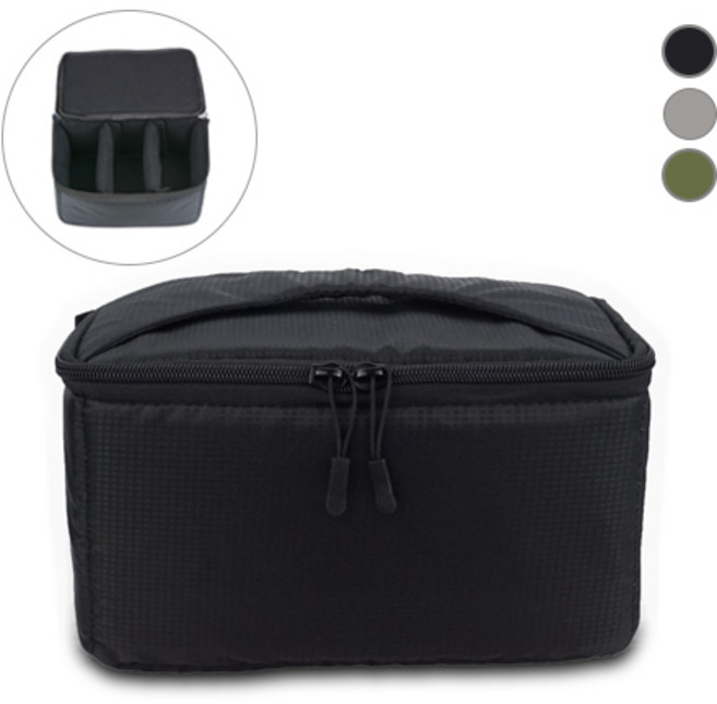 GSTUFF 미러리스 카메라 쿠션 라이너 가방, 블랙, 1개