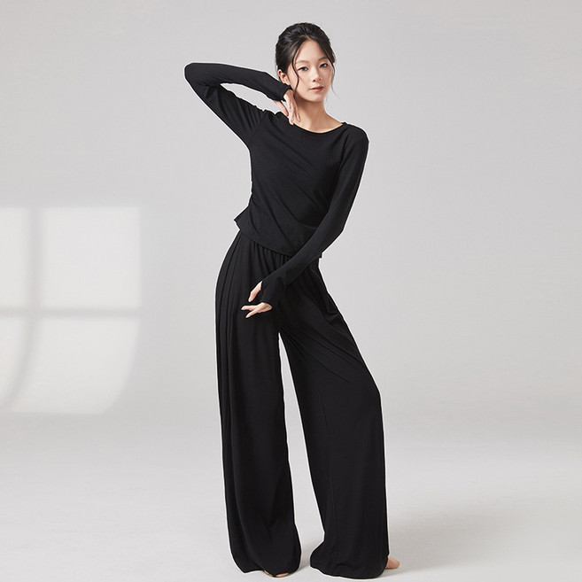 그리리 여성 무용 연습복 상하의세트 현대무용 한국무용 라인댄스 긴팔 바지 세트