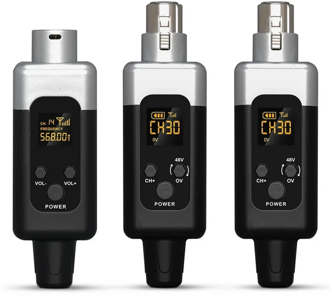 KDES U2 48V/0V UHF 무선 마이크 컨버터 XLR 송수신기 시스템 (모든 종류의 호환), 01 2 mics