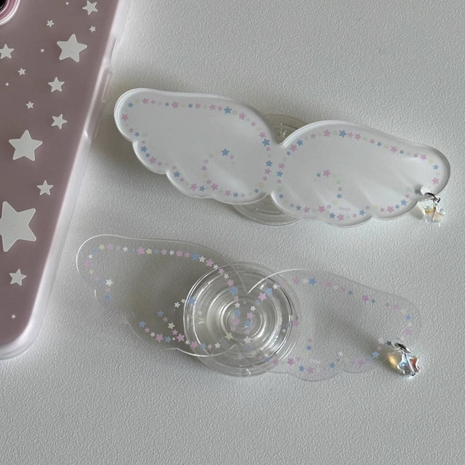 엔젤코어 그립톡 핸드폰 거치대 스마트톡 접착톡, 1개, 투명