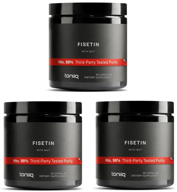 Toniiq 토니크 피세틴 500mg 60캡슐 x3, 60정 - 쿠팡