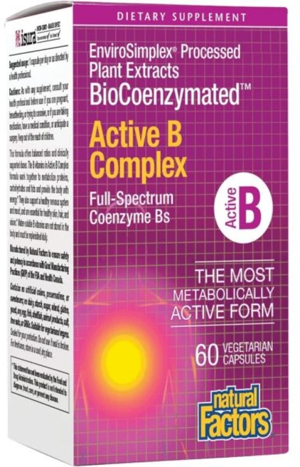 Natural Factors BioCoenzymated Active B Complex 60 Capsules 60 Servings, 1개, 60정 - 쿠팡