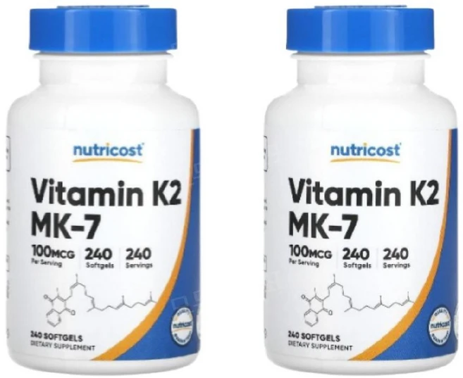 뉴트리코스트 비타민 케이투 K2 MK7 메나퀴논 100mcg 240정 2개 Vitamin - 쿠팡