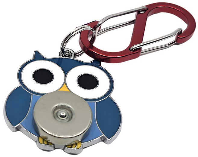 프로라이더스 부엉이 조끼자석 안전고리 스프링줄 휴대폰 낙하방지 원터치 분리형, 부엉이 블루