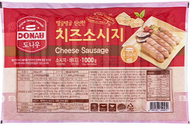 박스/도나우치즈소시지1kgx10, 1kg, 10개