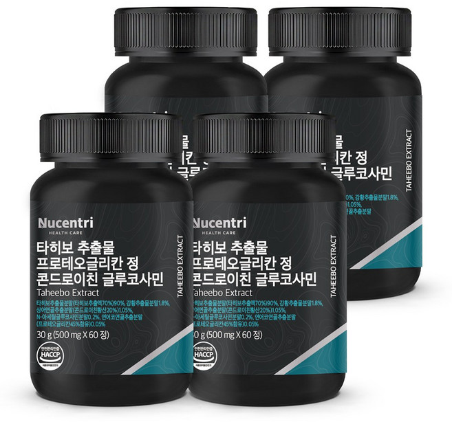 뉴센트리 타히보 추출물 90% 브라질 타히보 원물 베라트릭산 프로테오글리칸 콘드로이친, 4개, 60정