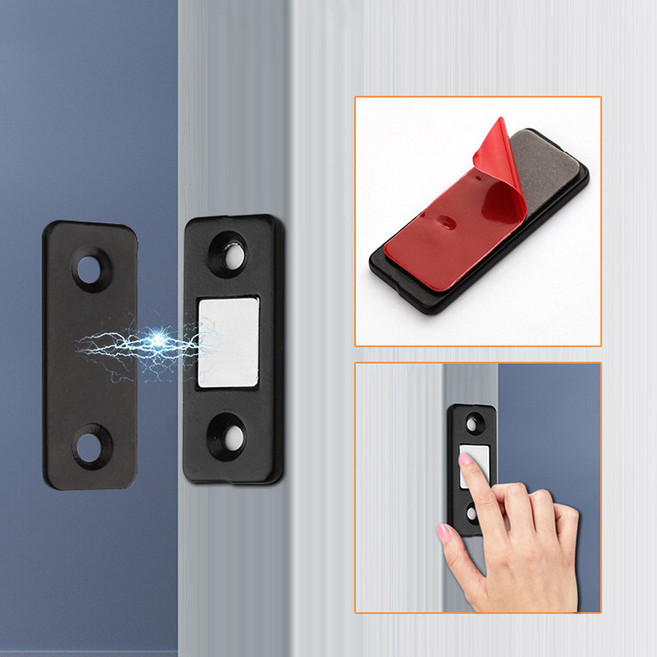 MIZUCOS 가구 자석 도어캐치 자석 빠찌링 문열림 방지 원터치 스텐 똑딱이, 1개