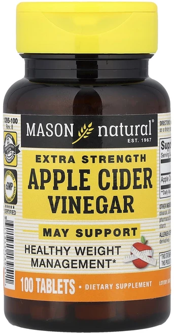 Mason Natural 엑스트라 스트렝스 애플 사이다 식초 100정, 6개 - 쿠팡