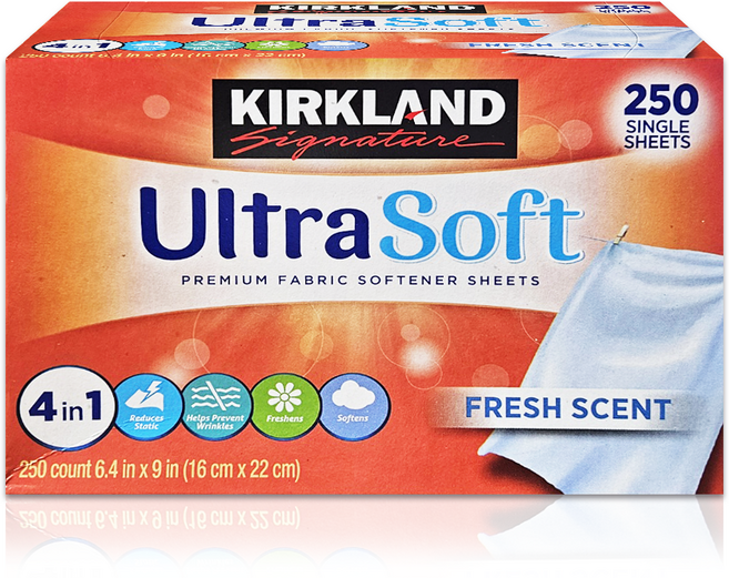 커클랜드시그니춰 드라이시트 시트형 섬유유연제 본품, 1세트, 250매