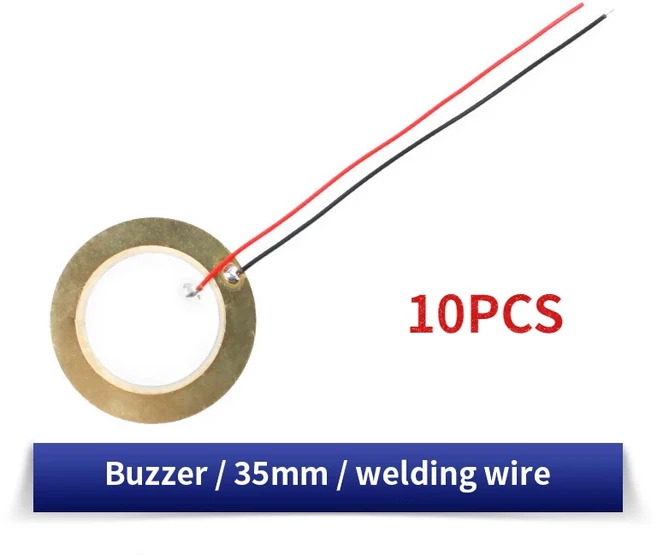 10/20PCS 압전 세라믹 웨이퍼 플레이트 직경 12 50MM 부저 스피커 용 와이어 전자 부품 키트, 10pcs 35mm