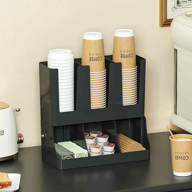 Alemon종이컵홀더 종이컵 정리대 종이컵 거치대 종이컵 디스펜서, 블랙, 1개