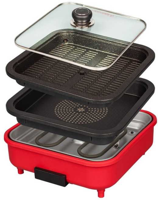 [해마루]멀티 트윈팬 HM-400PG(전골팬 +그릴팬)