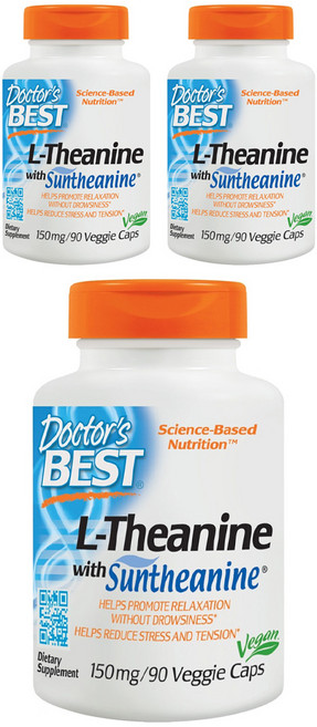 Doctor's BEST 茶胺酸素食膠囊, 90顆, 3罐