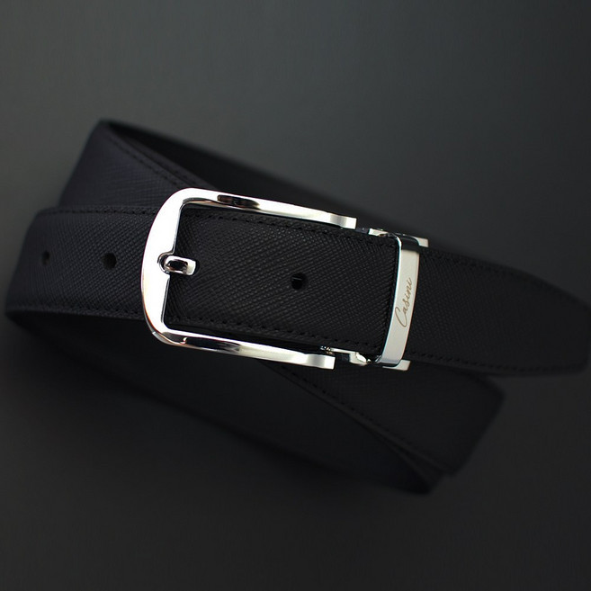 카시니 천연 소가죽 남성 정장 벨트 기본 스타일 (CSSTB01) 정품 케이스 포장
