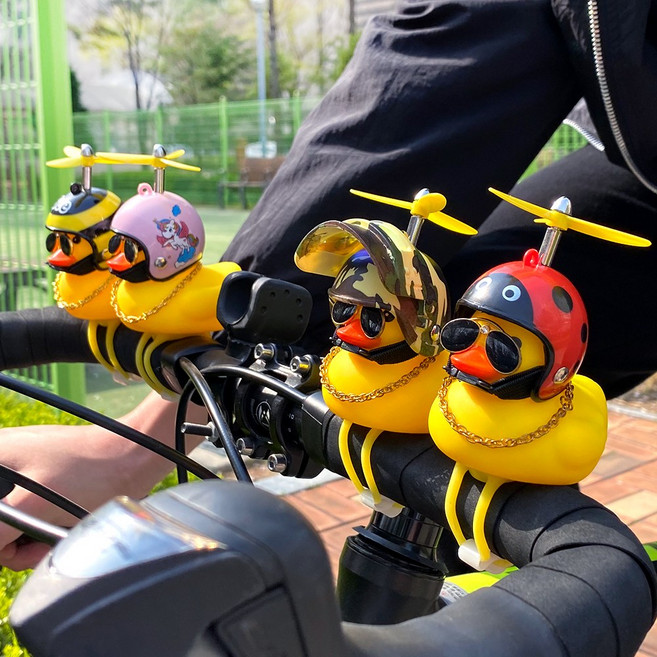 자전거용 러버덕 오리 장식 악세사리 헬멧 자전거벨, a91-강아지-자전거용, 1개