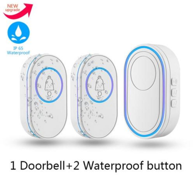 띵샤 야외 433MHz 무선 IP65 방수 초인종 LED 조명 야간 투시경 38 곡 스마트 홈 도어 벨 환영, 13 1doorbell 2button, 미국 플러그, 32.1doorbell 2button - 미국 플러그