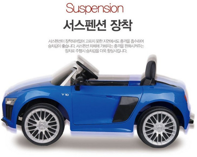 [카이데네제] 아우디 R8 스파이더 전동차 정식 라이센스, 레드, 1개