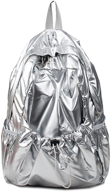 캐주얼 경량 내츄럴핏 무지 스트링 포켓 지퍼 라운드 책가방 스포티한 백팩 시어서커 가벼운백팩