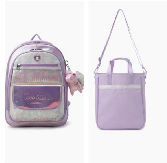 [AK수원점] [베네통 키즈] QCBG02611QCBG12611(LV)블링 플랩 책가방 세트