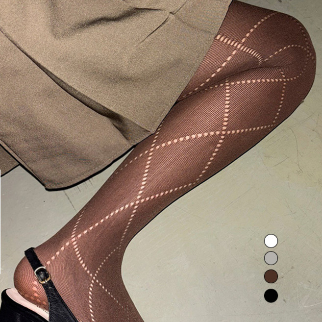 [다이아패턴]아가일 펀칭 시스루 팬티 타이즈 스타킹 다이아패턴팬티스타킹