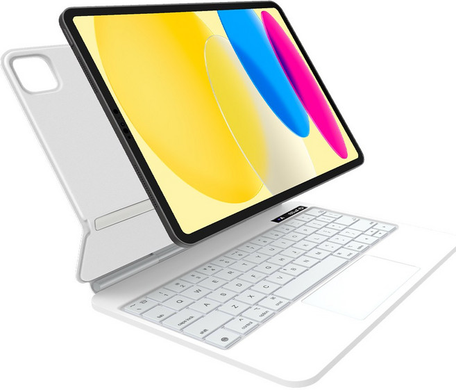 DANYCASE 아이패드 자력 흡착 디지털 전력 마법 키보드 케이스, 흰색, 1개