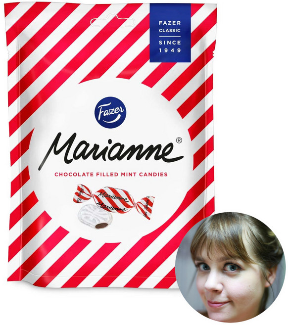 핀란드 파제르 마리안네 초콜릿 민트 캔디 220g, 2개