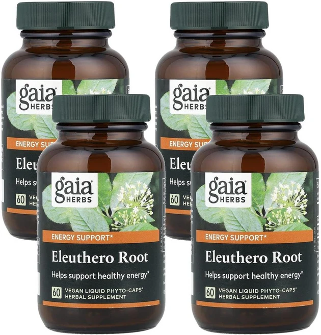 가이아 허브 가시오갈피 뿌리 277mg 캡슐, 4개, 60정 - 쿠팡