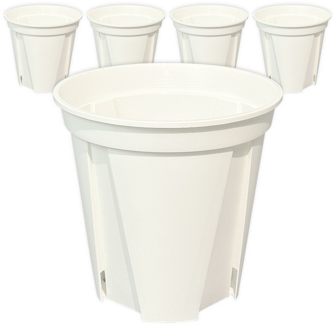 파파가든 슬릿화분(묶음) 뿌리건강 화분, 화이트, 5개