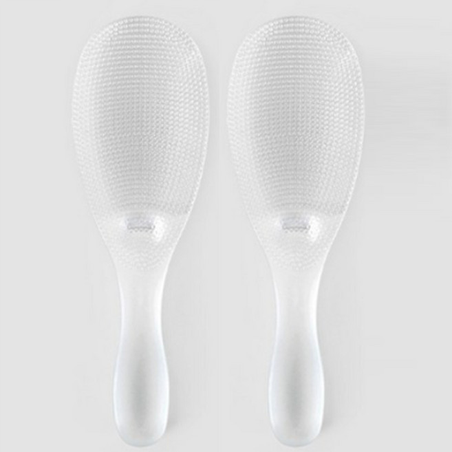 [정품]일본 마나 밥알이 달라붙지 않는 밥주걱 프리미엄 엠보싱, 2개, 투명