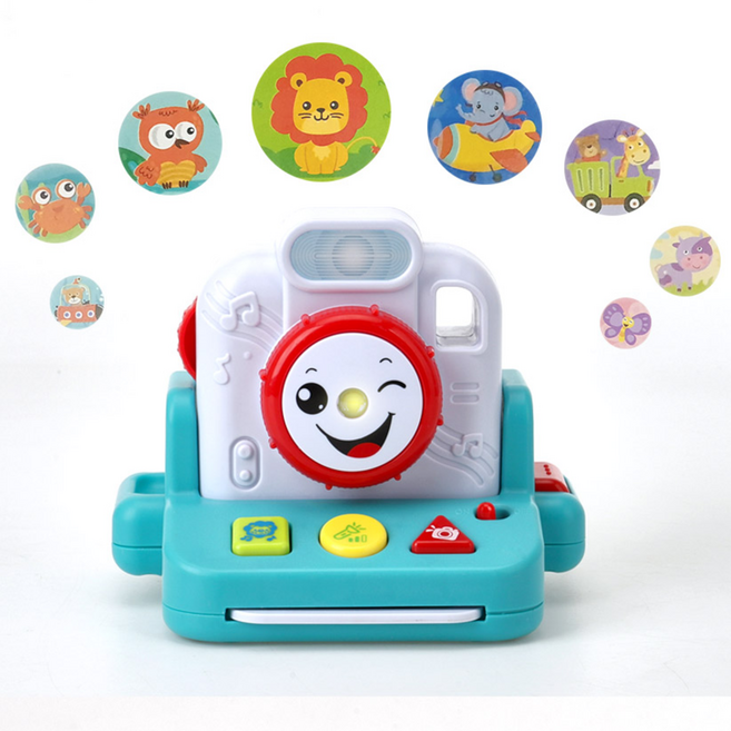 CO 어린이 폴라로이드 카메라 영유아 멜로디 사진기 장난감 귀여운 카메라 키즈 어린이집 완구 키즈 카메라 어린이 유아 선물 어린이집 완구 사진찍기 놀이 사진사 사진기 놀이, 1개